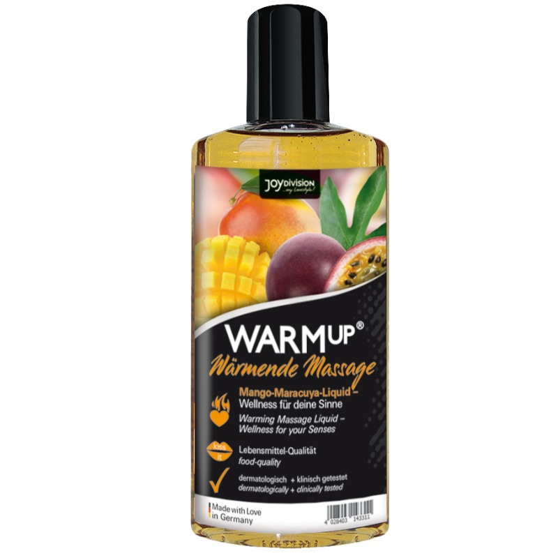 Huile de massage chauffante comestible mangue passion 150 ml — WarmUp AquaGlide