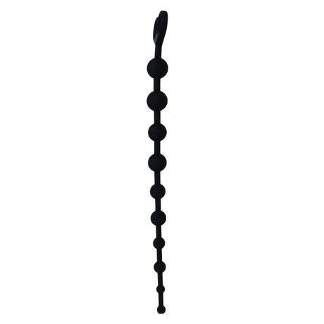 Black Silicone Anal Beads, 10 Beads, 34 cm — Jaiden