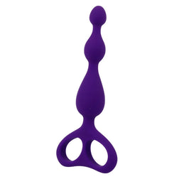 Stimulateur anal violet avec double anneau de préhension ergonomique