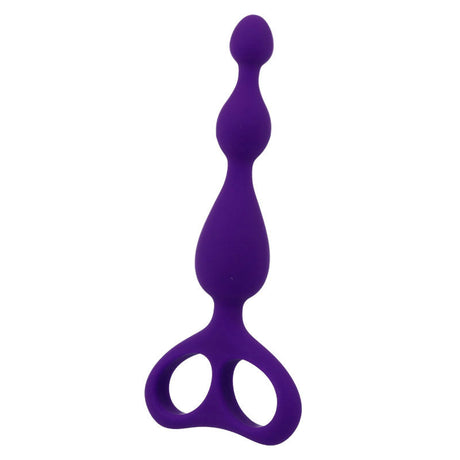 Stimulateur anal violet avec double anneau de préhension ergonomique
