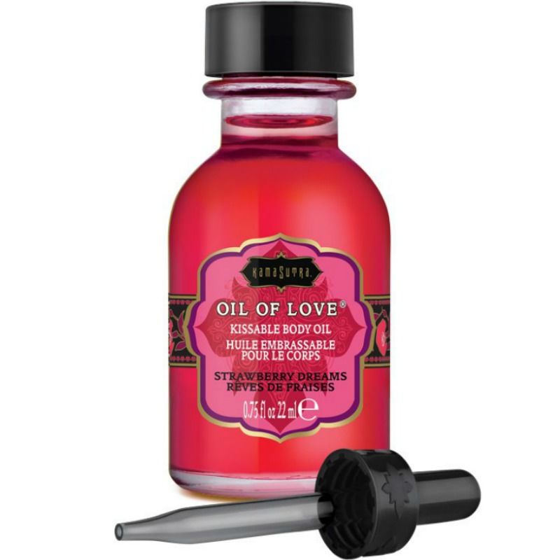 Huile comestible chauffante fraise 22 ml — Oil of Love · Kamasutra Cosmetics · Huiles aromatisées