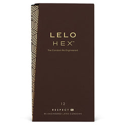 Lelo Préservatifs XL hexagonal — HEX Respect Pack 12 en Latex vu de face