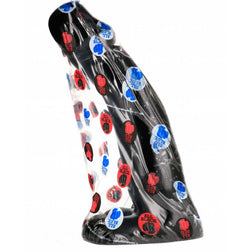 Curved semi-realistic XL 29 cm dildo with testicles — packaging