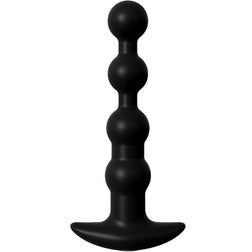 Chapelet anal vibrant noir en silicone avec quatre boules graduées