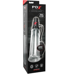 Pompe à pénis + masturbateur vibrant 2-en-1 — vue de profil