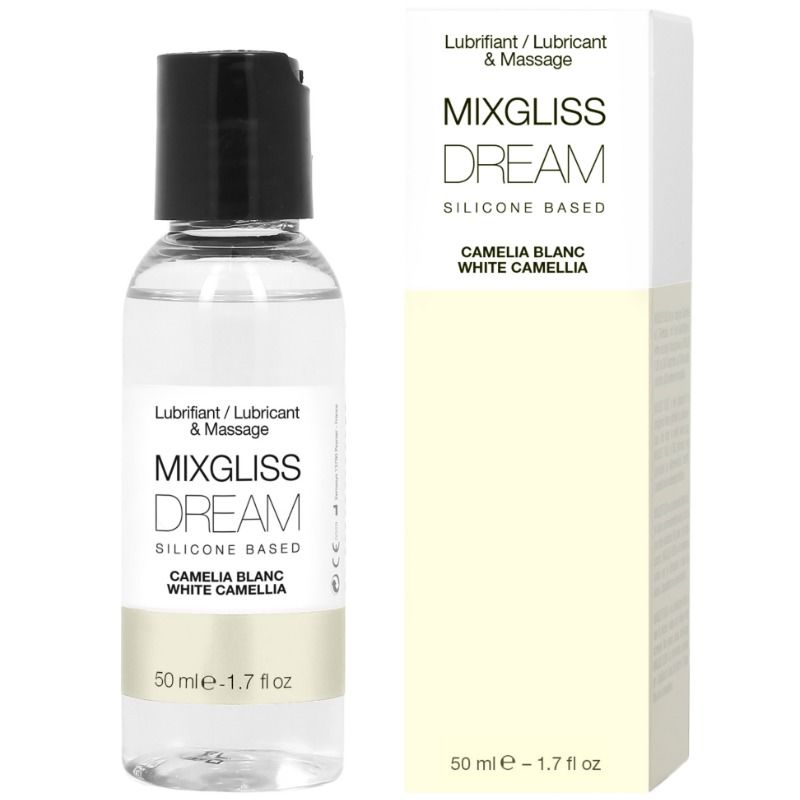 Lubrifiant silicone 2-en-1 massage camélia blanc 50 ml — emballage