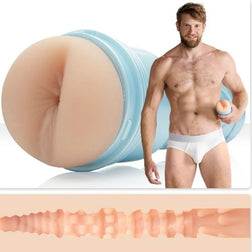 Realistic anus male masturbator Colby Keller with shirtless bearded man