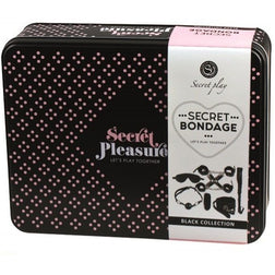 Kit BDSM 8 pièces simili cuir noir — Secret Bondage Black