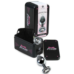 Plug anal métal strass transparent 8,5 cm — emballage