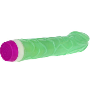 Gode vibrant jelly vert 23 cm — gros plan