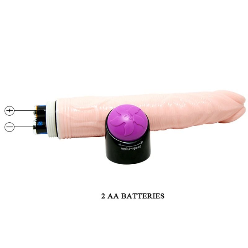 Vibro réaliste 23 cm à molette progressive — vue de profil