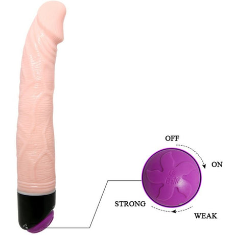 Vibro réaliste 23 cm à molette progressive — vue détaillée