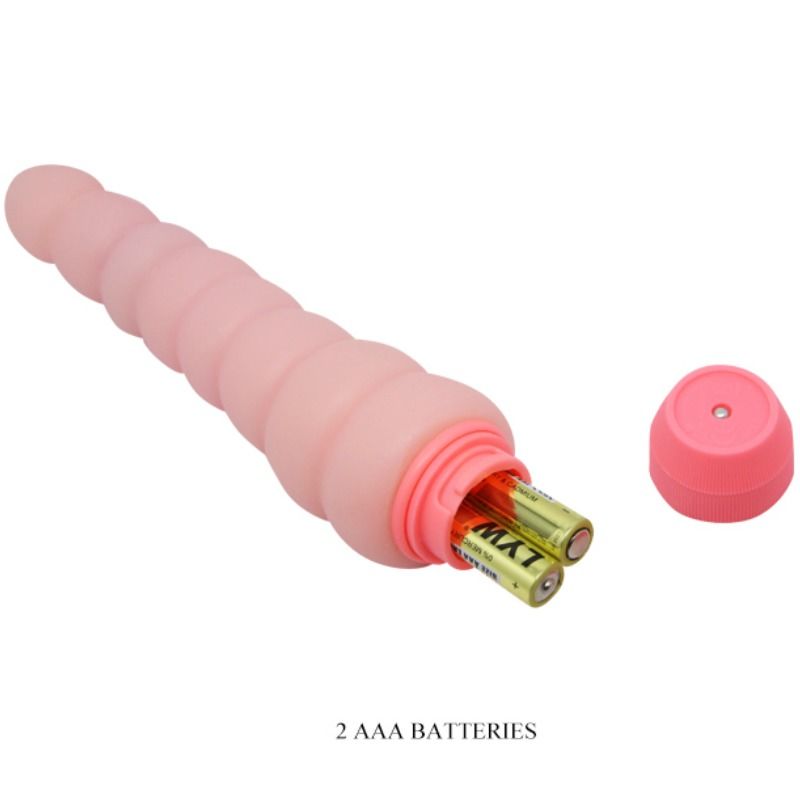 Compartiment à piles du Flexi Vibe ouvert, deux piles AAA et bouchon vissé