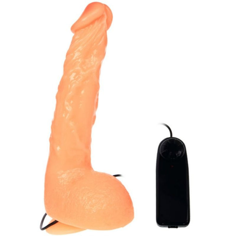 Gode vibrant à ventouse 24 cm avec télécommande filaire — Penis Vibration