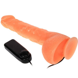 Gode vibrant à ventouse 24 cm avec télécommande filaire — Penis Vibration