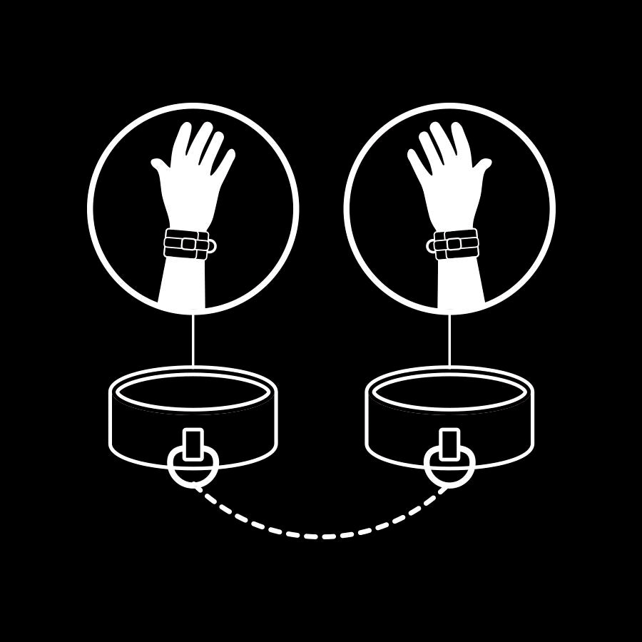 FETISH SUBMISSIVE MENOTTES EN CUIR VEGETALIEN AVEC DOUBLURE EN NOPRENE