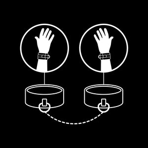 FETISH SUBMISSIVE MENOTTES EN CUIR VEGETALIEN AVEC DOUBLURE EN NOPRENE
