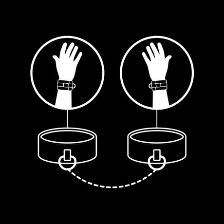 FETISH SUBMISSIVE MENOTTES EN CUIR VEGETALIEN AVEC DOUBLURE EN NOPRENE