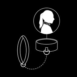 Collar Fetish Submissive con correa de cadena y forro de neopreno