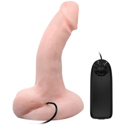 Gode réaliste Vibrant ventouse télécommande filaire - détail matière produit