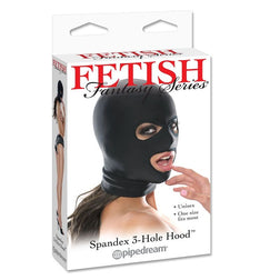 Cagoule BDSM spandex 3 trous — Open Mouth Hood — vue 2