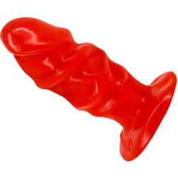 Baile Analplug in Rot mit Rippen — waagerechte Ansicht