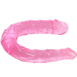 Gode double rose forme U 30,5 cm — Double Dong — vue de face