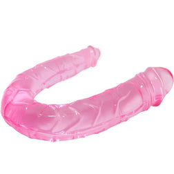 Gode double rose forme U 30,5 cm — Double Dong