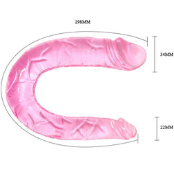 Gode double rose forme U 30,5 cm — Double Dong