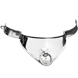 Collier de soumission acier poli avec cadenas 12,5 cm — vue de profil
