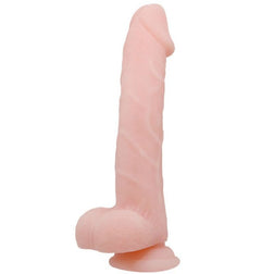 Soft realistic 22 cm suction-cup dildo in flesh TPR with a flat suction-cup base