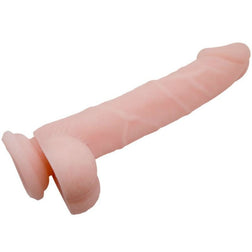 Soft realistic 22 cm suction-cup dildo in flesh TPR with a flat suction-cup base — product image