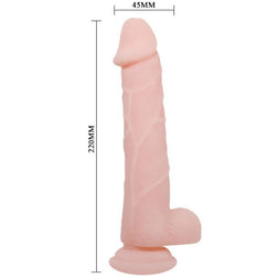 Soft realistic 22 cm suction-cup dildo in flesh TPR with a flat suction-cup base — product image