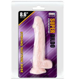 Soft realistic 22 cm suction-cup dildo in flesh TPR with a flat suction-cup base — product image