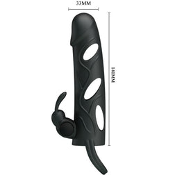 Gaine pénienne vibrante avec stimulateur 14 cm — autre angle