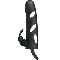 Gaine pénienne vibrante avec stimulateur 14 cm — emballage