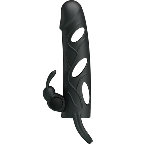 Gaine pénienne vibrante avec stimulateur 14 cm — emballage