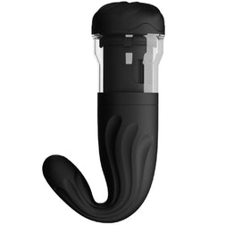 Masturbateur automatique noir avec canal rotatif et fonction va-et-vient