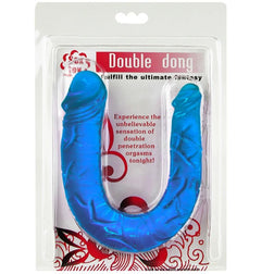 Double dong souple en U 30,5 cm bleu — gros plan