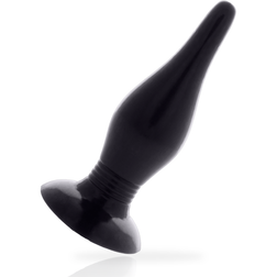 Plug anal silicone noir 14,5 cm Ø 4 cm — vue de profil