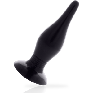 Plug anal silicone noir 14,5 cm Ø 4 cm — vue de profil