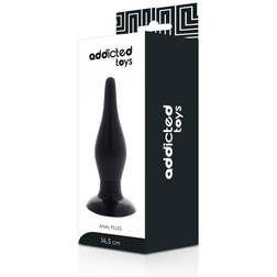 Plug anal silicone noir 14,5 cm Ø 4 cm — gros plan
