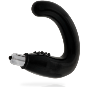 Stimulateur prostatique vibrant courbé picots périnée — vue de profil