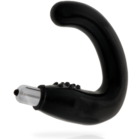 Stimulateur prostatique vibrant courbé picots périnée — vue de profil