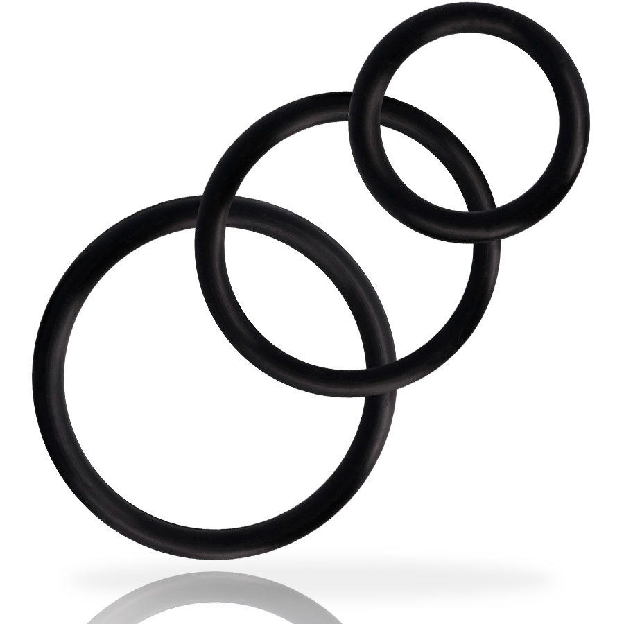 Set 3 cockrings extensibles — vue de profil
