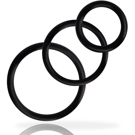 Set 3 cockrings extensibles — vue de profil