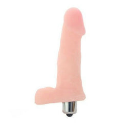 Mini gode vibrant réaliste 13 cm avec testicules — Pleasure Love — vue de face