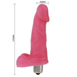 Mini gode vibrant réaliste 13 cm avec testicules — Pleasure Love