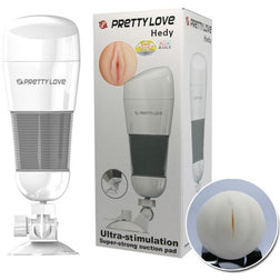 Masturbateur ventouse Hedy avec étui rigide et gaine texturée pour homme