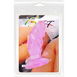 Plug anal Baile rose nervuré — dimensions 11 × 3,8 cm
